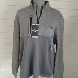 Callaway Men's Gray 1/2 zip long sleeve pull over size Large